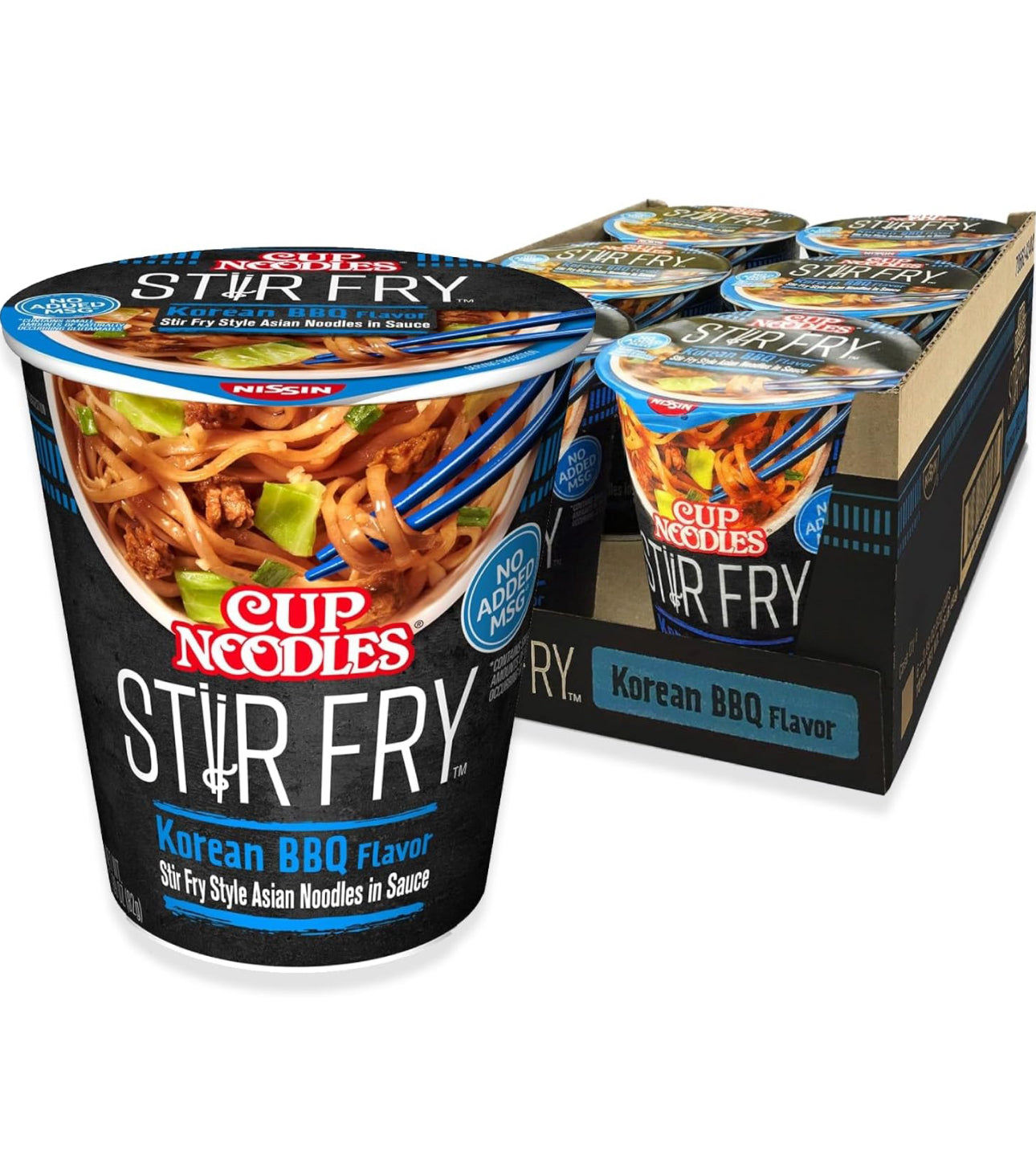 Cup Noodles Stir Fry Noodles in Sauce, Korean BBQ, 2.89 Ounce 6 Pack image 0
