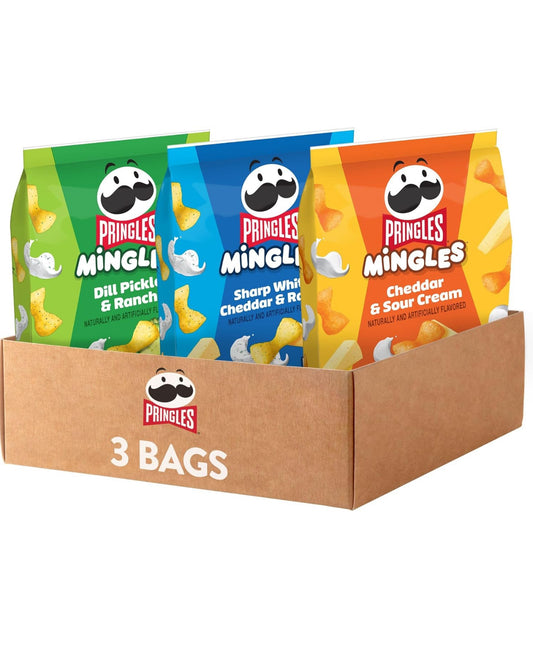 Pringles Mingles Puffed Snacks, Variety Pack, Cheese Puffs, Salty Snacks (3 Bags image 0