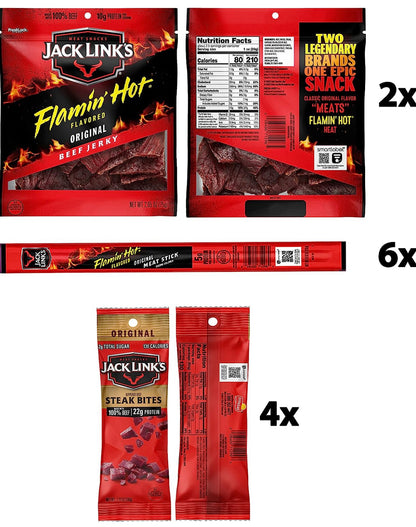 Jack Link’s® Flamin’ Hot® Meat Snacks, Hot & Spicy Sampler Variety Pack, 12 image 1