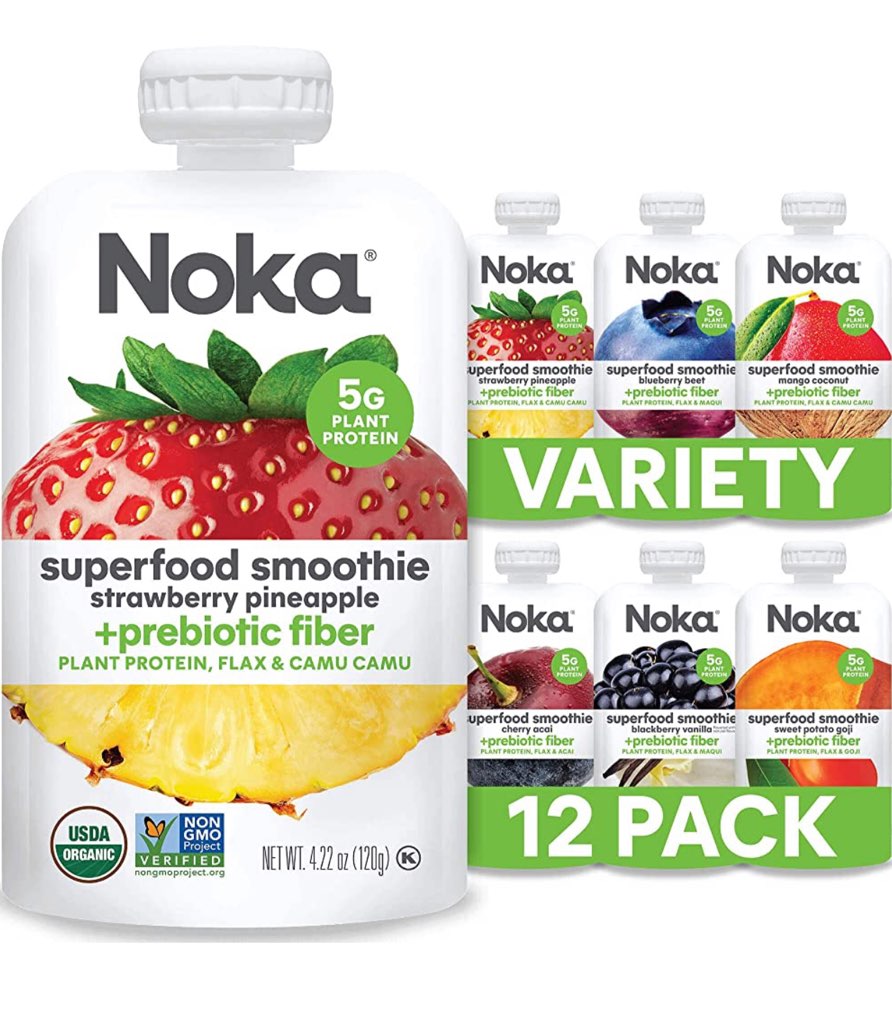 Noka Superfood Fruit Smoothie Pouches Variety 4.22oz (12 Pack)  image 0