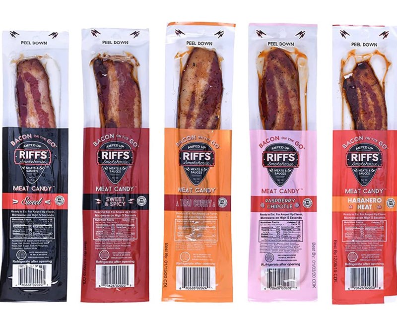 Riffs Smokehouse Pork Bacon 5 Flavors 10.5oz (15 Pack) image 1