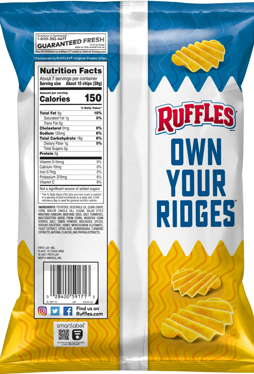 Ruffles Double Crunch, Honey Mustard Flavored Potato Chips image 1