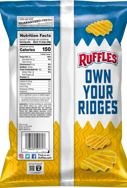 Ruffles Double Crunch, Honey Mustard Flavored Potato Chips image 1
