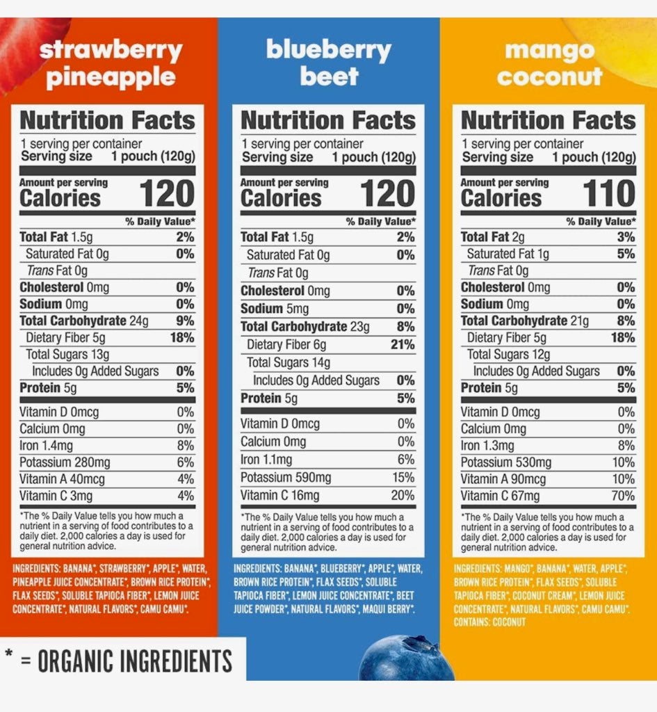 Noka Superfood Fruit Smoothie Pouches Variety 4.22oz (12 Pack)  image 1