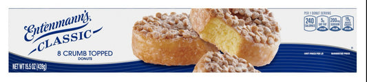 Entenmann's Classic Crumb Topped
Donuts, 8 count (Not allowed by Shawangunk)
