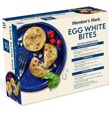 Member's Mark Fire Roasted Red Bell Pepper, Spinach, and Cheese Trio Egg White Bites, 5 pk.